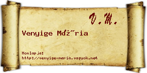 Venyige Mária névjegykártya
